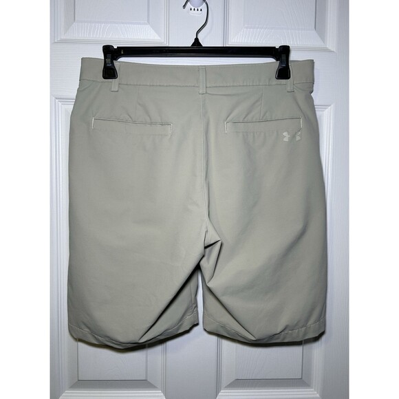 Under Armour Men's Khaki Base Tech Shorts Size 34 - Picture 4 of 6